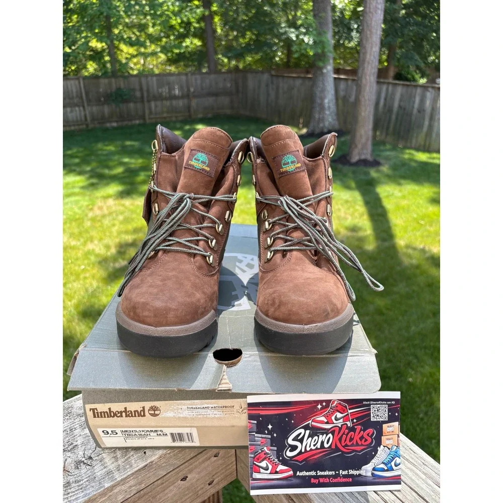 Timberland Field Boots Mens 9.5 Brown Green Waterproof Primaloft A18AH